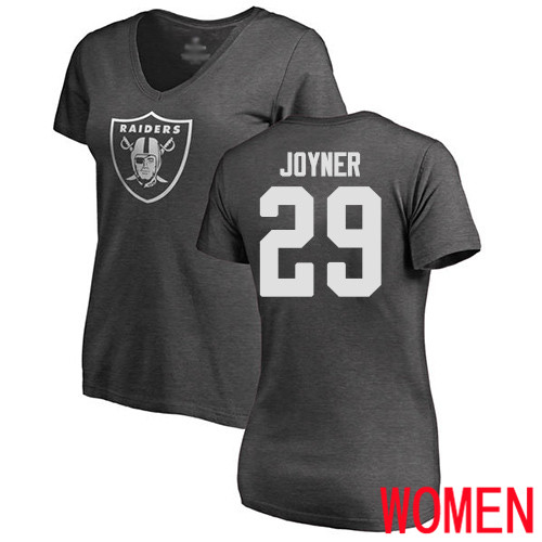 Oakland Raiders Ash Women Lamarcus Joyner One Color NFL Football #29 T Shirt->nfl t-shirts->Sports Accessory
